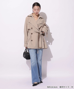 Mystrada(マイストラーダ) |レザー切り替えミドルトレンチ