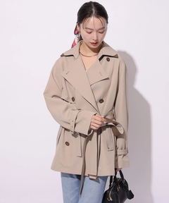 Mystrada(マイストラーダ) |レザー切り替えミドルトレンチ