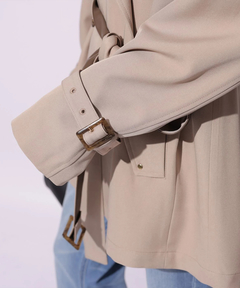 Mystrada(マイストラーダ) |レザー切り替えミドルトレンチ