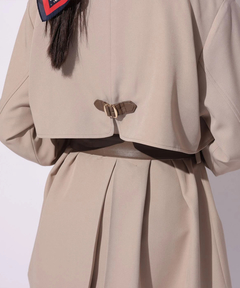 Mystrada(マイストラーダ) |レザー切り替えミドルトレンチ