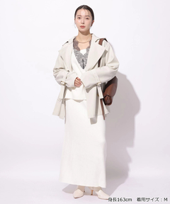 Mystrada(マイストラーダ) |レザー切り替えミドルトレンチ