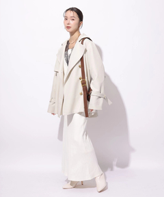 Mystrada(マイストラーダ) |レザー切り替えミドルトレンチ