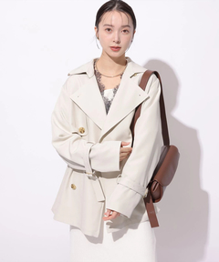 Mystrada(マイストラーダ) |レザー切り替えミドルトレンチ