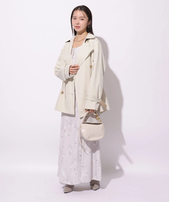 Mystrada(マイストラーダ) |レザー切り替えミドルトレンチ