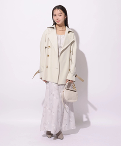 Mystrada(マイストラーダ) |レザー切り替えミドルトレンチ