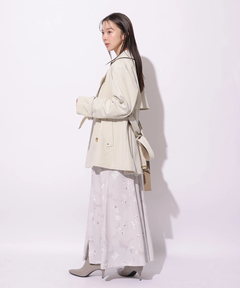 Mystrada(マイストラーダ) |レザー切り替えミドルトレンチ