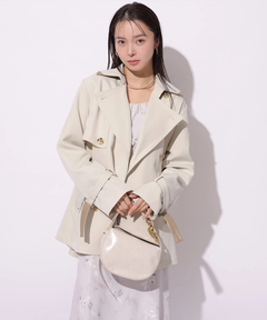 Mystrada(マイストラーダ) |レザー切り替えミドルトレンチ