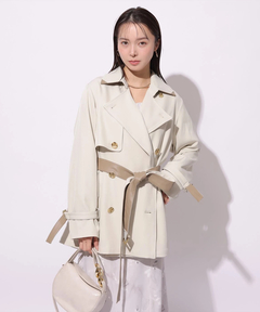 Mystrada(マイストラーダ) |レザー切り替えミドルトレンチ