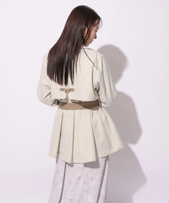 Mystrada(マイストラーダ) |レザー切り替えミドルトレンチ