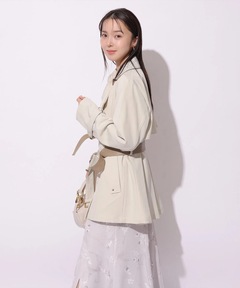 Mystrada(マイストラーダ) |レザー切り替えミドルトレンチ