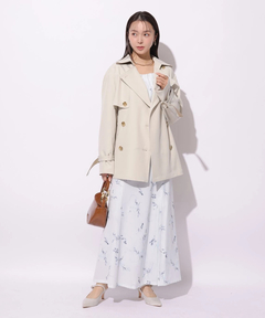 Mystrada(マイストラーダ) |レザー切り替えミドルトレンチ