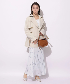 Mystrada(マイストラーダ) |レザー切り替えミドルトレンチ