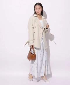 Mystrada(マイストラーダ) |レザー切り替えミドルトレンチ