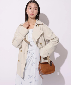 Mystrada(マイストラーダ) |レザー切り替えミドルトレンチ