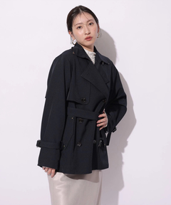 Mystrada(マイストラーダ) |レザー切り替えミドルトレンチ