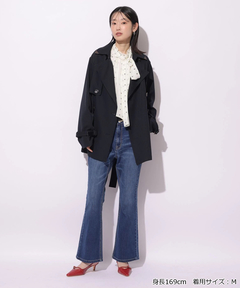 Mystrada(マイストラーダ) |レザー切り替えミドルトレンチ