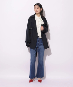 Mystrada(マイストラーダ) |レザー切り替えミドルトレンチ