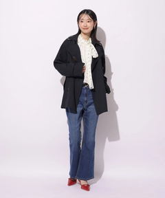 Mystrada(マイストラーダ) |レザー切り替えミドルトレンチ