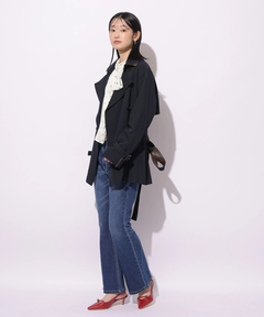 Mystrada(マイストラーダ) |レザー切り替えミドルトレンチ