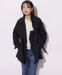 Mystrada(マイストラーダ) |レザー切り替えミドルトレンチ