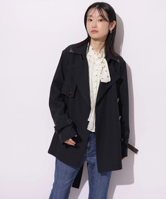 Mystrada(マイストラーダ) |レザー切り替えミドルトレンチ