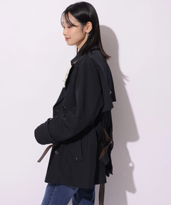 Mystrada(マイストラーダ) |レザー切り替えミドルトレンチ