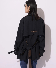 Mystrada(マイストラーダ) |レザー切り替えミドルトレンチ