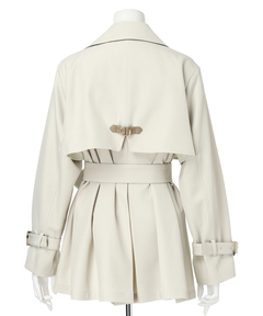 Mystrada(マイストラーダ) |レザー切り替えミドルトレンチ