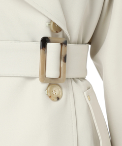 Mystrada(マイストラーダ) |レザー切り替えミドルトレンチ