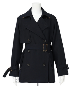 Mystrada(マイストラーダ) |レザー切り替えミドルトレンチ