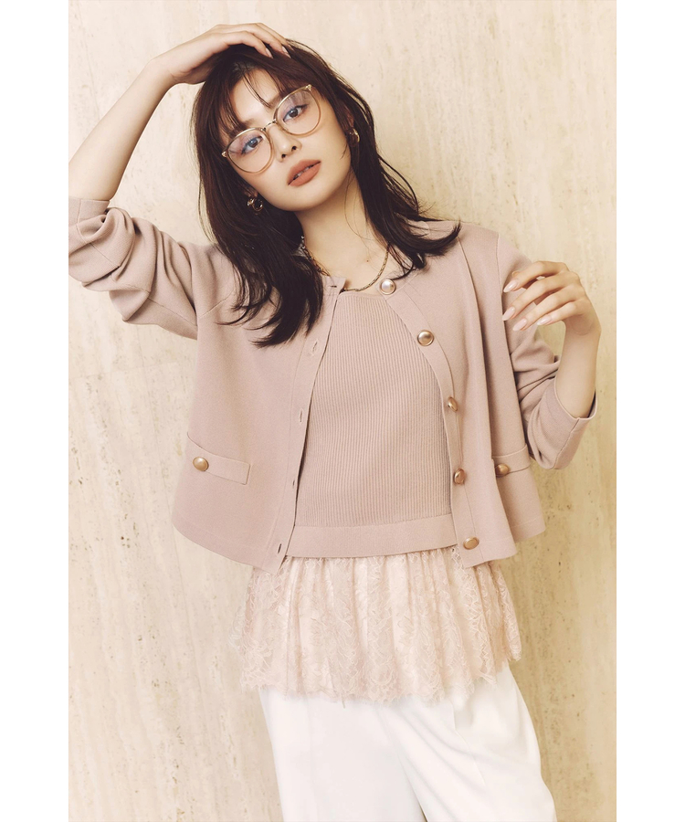 Mystrada(マイストラーダ) |ペプラムレースニットアンサンブル