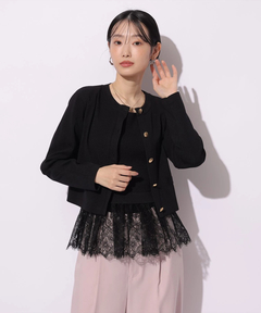 Mystrada(マイストラーダ) |ペプラムレースニットアンサンブル