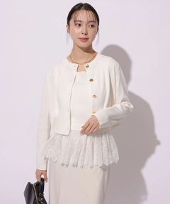 Mystrada(マイストラーダ) |ペプラムレースニットアンサンブル