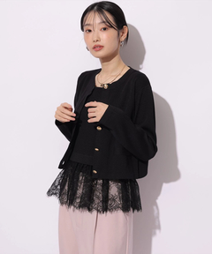 Mystrada(マイストラーダ) |ペプラムレースニットアンサンブル