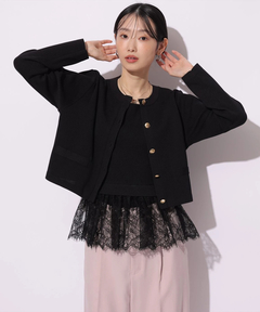 Mystrada(マイストラーダ) |ペプラムレースニットアンサンブル