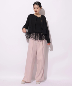 Mystrada(マイストラーダ) |ペプラムレースニットアンサンブル