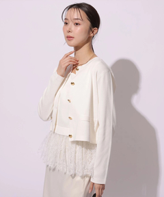 Mystrada(マイストラーダ) |ペプラムレースニットアンサンブル