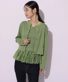 Mystrada(マイストラーダ) |ペプラムレースニットアンサンブル