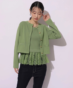 Mystrada(マイストラーダ) |ペプラムレースニットアンサンブル