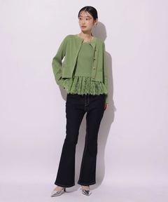 Mystrada(マイストラーダ) |ペプラムレースニットアンサンブル