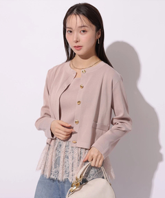 Mystrada(マイストラーダ) |ペプラムレースニットアンサンブル