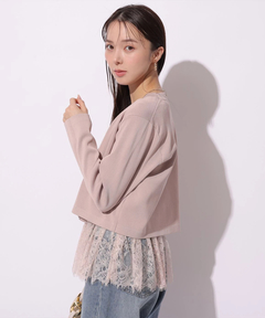 Mystrada(マイストラーダ) |ペプラムレースニットアンサンブル