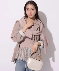 Mystrada(マイストラーダ) |ペプラムレースニットアンサンブル