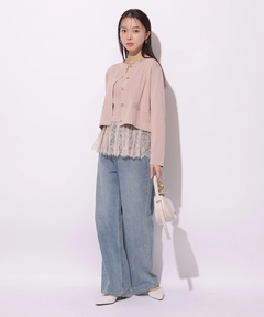 Mystrada(マイストラーダ) |ペプラムレースニットアンサンブル