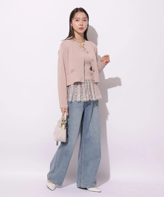 Mystrada(マイストラーダ) |ペプラムレースニットアンサンブル