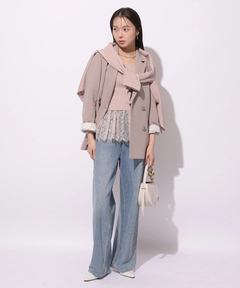 Mystrada(マイストラーダ) |ペプラムレースニットアンサンブル