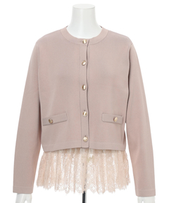 Mystrada(マイストラーダ) |ペプラムレースニットアンサンブル