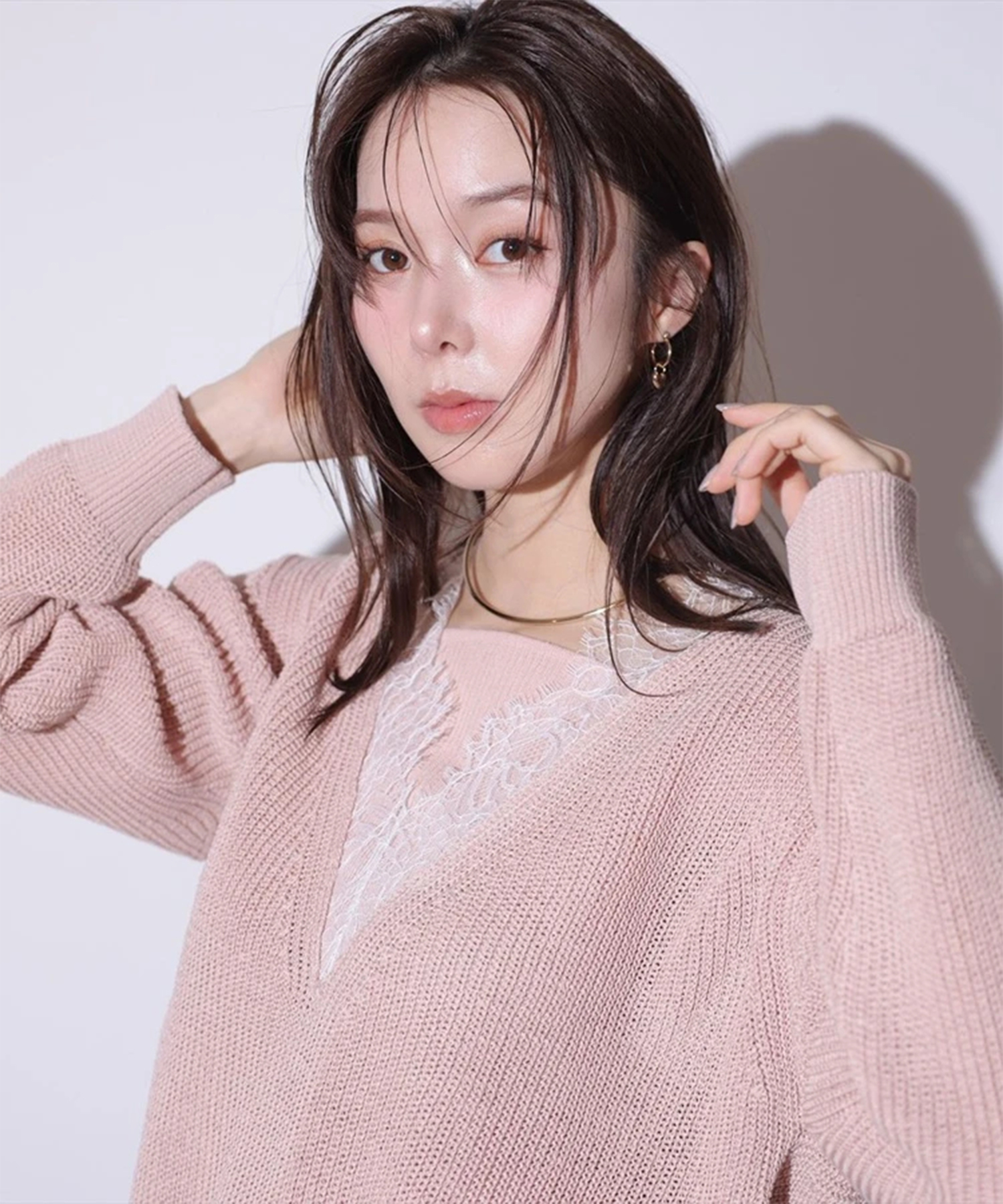 Vネックレースライトプルオーバー | ニット | Mystrada（マイ