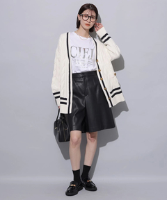 Arpege story(アルページュストーリー) |フェイクレザーハーフパンツ