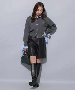 Arpege story(アルページュストーリー) |フェイクレザーハーフパンツ